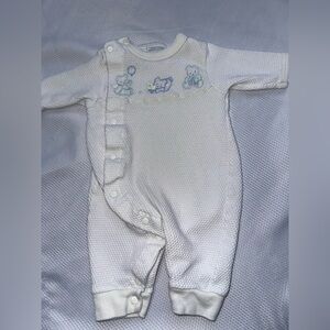 Vintage Bright Future One-Piece Romper with Pastel Animal Embroidery NB